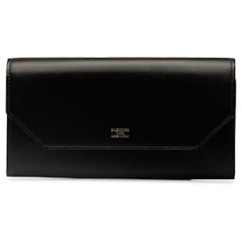 Balenciaga-Black Balenciaga Envelope Leather Long Wallet-Black