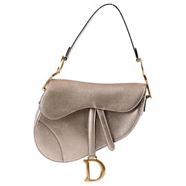 Dior-CHRISTIAN DIOR Classic Saddle Bag in Metallic Gold-Golden