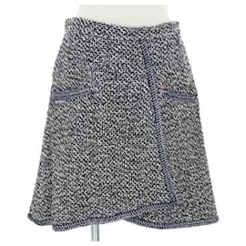 Chanel-Tweed Skirt-Black,White,Navy blue
