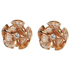 Bulgari-BVLGARI Divas' Dream En Tremblant Flower Earrings in 18k Rose Gold, 2.6 ctw-Metallic