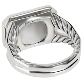David Yurman-David Yurman Novella Prasiolite Diamond Ring in argento sterling 0.24 ct-Argento,Metallico