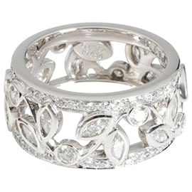 Tiffany & Co-TIFFANY & CO. Vite 8.8 Banda diamantata larga mm in platino 1.25 ctw-Argento,Metallico
