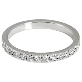 Tiffany & Co-TIFFANY & CO. Aliança de casamento de diamante Novo Half-Eternity em platina 0.18 ctw-Prata,Metálico