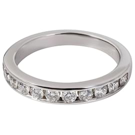 Tiffany & Co-TIFFANY & CO. Conjunto de canais 11 Aliança de casamento de diamante em platina 0.33 ctw-Prata,Metálico