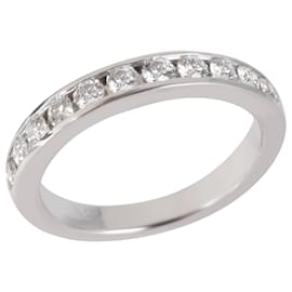 Tiffany & Co-TIFFANY & CO. Conjunto de canais 11 Aliança de casamento de diamante em platina 0.33 ctw-Prata,Metálico