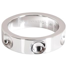 Louis Vuitton-Louis Vuitton Empreinte 5 mm Banda en 18K oro blanco-Plata,Metálico