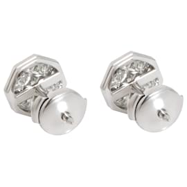 Tiffany & Co-TIFFANY & CO. Diamond Mosaic Stud Earrings in Platinum 1.17 ctw-Silvery,Metallic