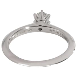 Tiffany & Co-TIFFANY & CO. Diamond Solitaire Engagement Ring in Platinum  I VS1 0.28 ctw-Silvery,Metallic
