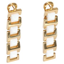 Versace White Ceramic Earrings in 18k yellow gold Silvery Metallic