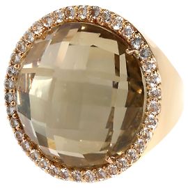 Anello Roberto Coin Quarzo Diamante foderato in 18K oro giallo 0.95 ctw Argento Metallico