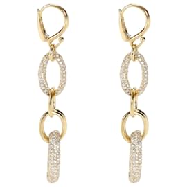 Autre Marque-Ippolita Stardust Brinco oval com gota de diamante 18K Yellow Gold 4.24 ctw-Prata,Metálico