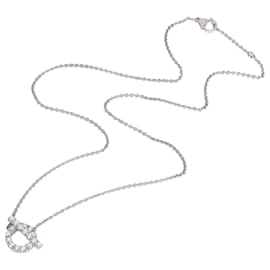 Hermès-Hermès Finesse Diamond Pendant in 18K white gold 0.46 ctw-Silvery,Metallic