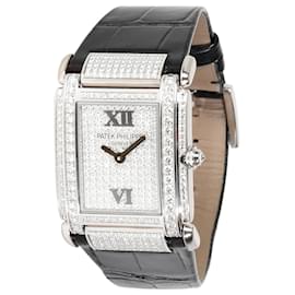 Patek Philippe-Patek Philippe Vinte e4 4910G-001 relógio feminino 18ouro branco kt-Prata,Metálico