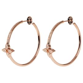 Louis Vuitton-Louis Vuitton Idylle Blossom Hoop Earrings in 18k Rose Gold 0.61 ctw-Metallic
