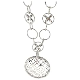 Autre Marque-John Hardy Kawung Pierced Necklace in Sterling Silver with 50 mm Wide Pendant-Silvery,Metallic