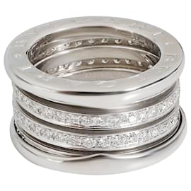 Bulgari-Bvlgari B.Zero1 Three-Band Diamond Ring in 18K white gold 0.89 ctw-Silvery,Metallic