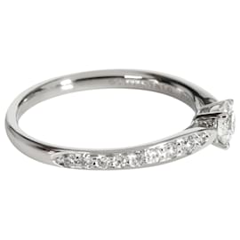 Tiffany & Co-TIFFANY & CO. Harmony Diamond Engagement Ring in  Platinum G VS1 0.32 ctw-Silvery,Metallic