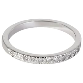 Tiffany & Co-TIFFANY & CO. Nuovo 2.1 Fede con diamanti Half-Eternity da mm in platino 0.16 ctw-Argento,Metallico