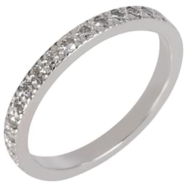 Tiffany & Co-TIFFANY & CO. Nuovo 2.1 Fede con diamanti Half-Eternity da mm in platino 0.16 ctw-Argento,Metallico