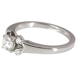 Cartier-Anello di fidanzamento con diamante Cartier Ballerine in platino F VS2 0.23-Argento,Metallico
