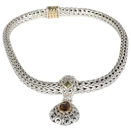 Autre Marque-John Hardy Dot Peridot Citrine Necklace in 18k yellow gold/sterling silver-Silvery,Metallic