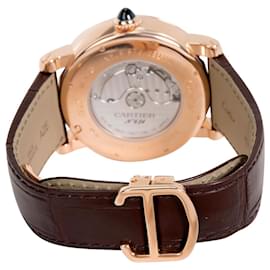 Cartier-Cartier Rotonde Calendário Anual W1580001 relógio masculino 18kt rosa ouro-Metálico