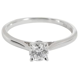 Cartier-cartier 1895 Anello di fidanzamento con diamante in platino F VVS2 0.27 ctw-Argento,Metallico