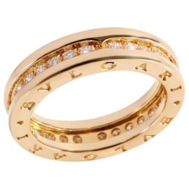 Bulgari-Bvlgari B.Zero1 Diamond Ring in 18k yellow gold 0.45 ctw-Silvery,Metallic