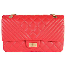 Chanel-Chanel Red Quilted Caviar Reissue 2.55 227 lined Flap Bag-Red