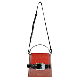 Proenza Schouler-Proenza Schouler Russet calf leather & Suede Buckle Trapeze Bag-Red