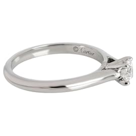Cartier-cartier 1895 Anello di fidanzamento con diamante in platino H VVS1 0.3 ct-Argento,Metallico