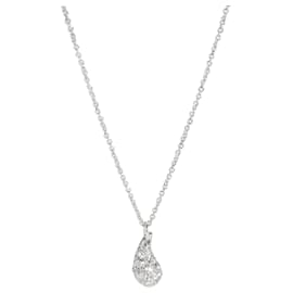 Tiffany & Co-TIFFANY & CO. Elsa Peretti Diamant-Tropfenanhänger aus Platin 0.75 ctw-Silber,Metallisch