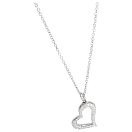 Piaget-Collar con corazón de diamantes Piaget en 18K oro blanco 0.24 por cierto-Plata,Metálico