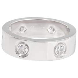 Cartier-Cartier Love 6 anel de diamante em 18ouro branco kt 0.46 ctw-Prata,Metálico