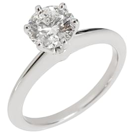Tiffany & Co-TIFFANY & CO. Anel de noivado de diamante em platina F VS1 16 ctw-Prata,Metálico