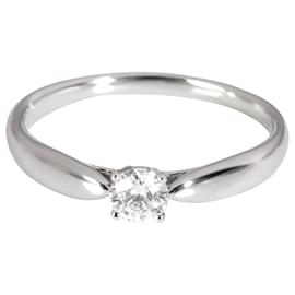Tiffany & Co-TIFFANY & CO. Harmony Diamond Solitaire Ring in Platinum J VS1 0.21 ctw-Silvery,Metallic