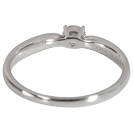 Tiffany & Co-TIFFANY & CO. Harmony Diamond Solitaire Ring in Platinum J VS1 0.21 ctw-Silvery,Metallic