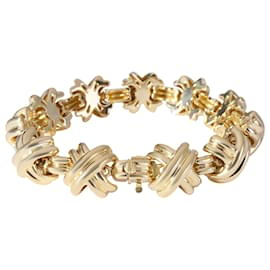 Tiffany & Co-TIFFANY & CO. Vintage Signature X Bracelet in 18k yellow gold-Silvery,Metallic