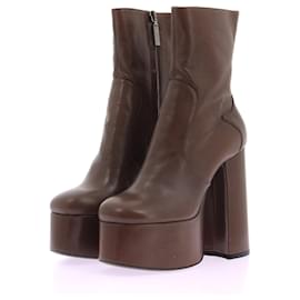 Saint Laurent-SAINT LAURENT  Ankle boots T.eu 37 leather-Brown
