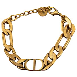 Dior-Dior Gold Logo Charm Bracelet-Golden