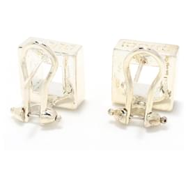 Gucci-Gucci Silver Square Metal Clip on Earrings-Silvery