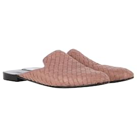 Bottega Veneta-Mules Bottega Veneta Fiandra en piel Intrecciato malva-Castaño