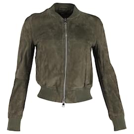 Theory-Theory Bomber Jacket in Olive Green Suede-Green,Olive green
