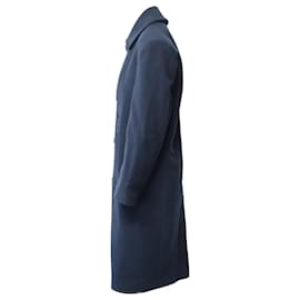 Autre Marque-Manteau Long Eytys avec poche zippée en Laine Bleu Marine-Bleu Marine