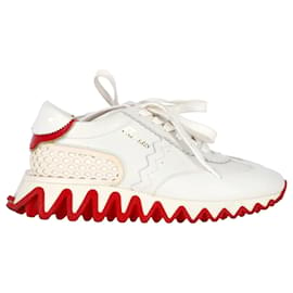 Christian Louboutin-Christian Louboutin Loubishark Sneakers in White Leather-White