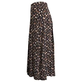 Autre Marque-Rixo Pleated Seashell Midi Skirt in Multicolor Silk-Multiple colors