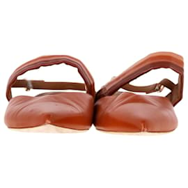 Autre Marque-Malone Souliers Pointed Flat Mules in Brown Leather-Brown