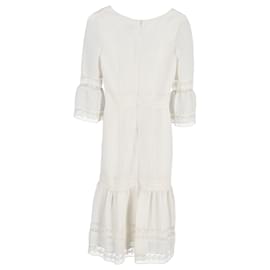 Temperley London-Robe mi-longue Alice by Temperley en soie blanche-Blanc