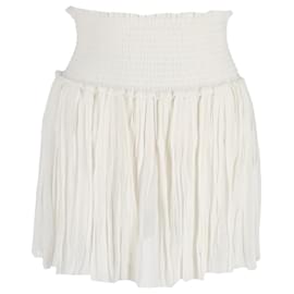 Isabel Marant Etoile-Isabel Marant Etoile Minifalda de georgette plisada Arielle de viscosa blanca-Blanco