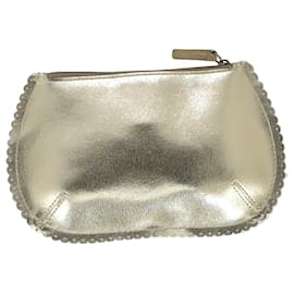 Anya Hindmarch-Anya Hindmarch Scalloped Purse in Gold Leather -Golden